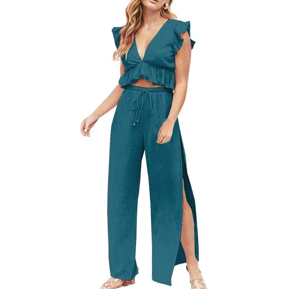 NWT 2-Piece Crop Top+Pants Set - Picture 5 of 6